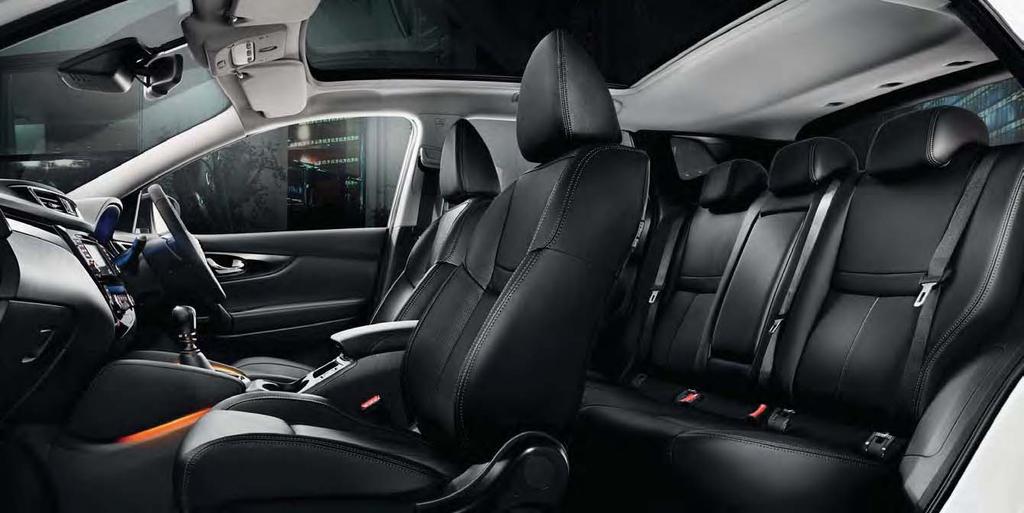 MAKE A LASTING IMPRESSION OPULENT ENVELOPING CABIN THE GRAPHITE LEATHER INTERIOR holds you with its spinal support seats, cushioned kneepads and ambient lighting.