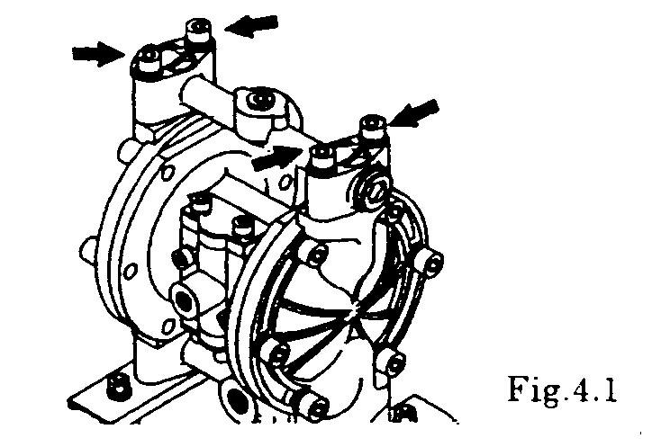 4. Balls and Valve seats 4.1 Removal BA, BS types See [8. Exploded View] on and after p. 10. (Fig. 4.1, 4.2, 4.3 and 4.4 show the BA.