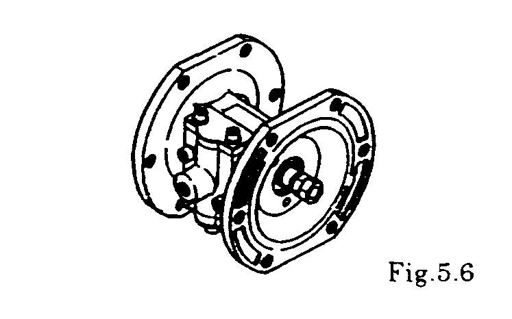 Remove the centre disk and diaphragm from the opposite side using the double nut. [Fig. 5.6] 5.2 Checking Diaphragm If the diaphragm is worn out or damaged, replace it.