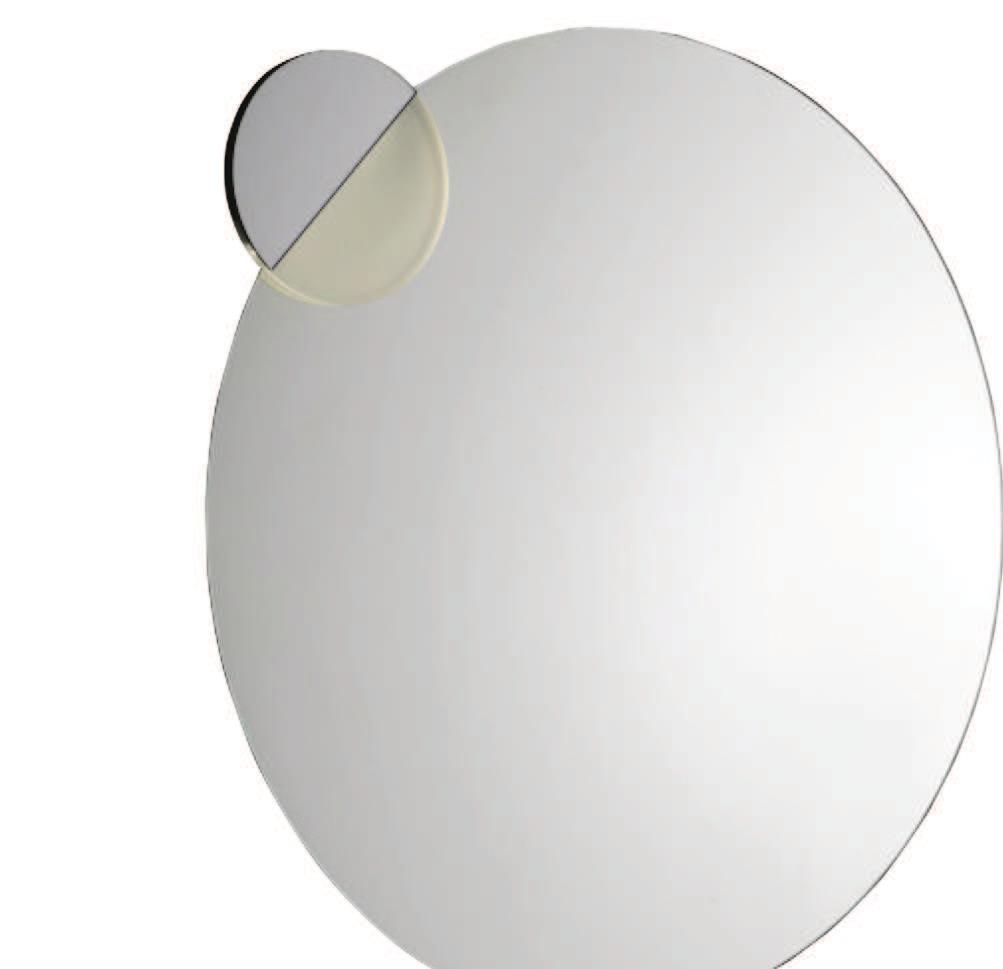 1207 GAME Rounded polished edge mirror without led lamp Lamp can be ordered apart Reversible left and right Metal frame 2.