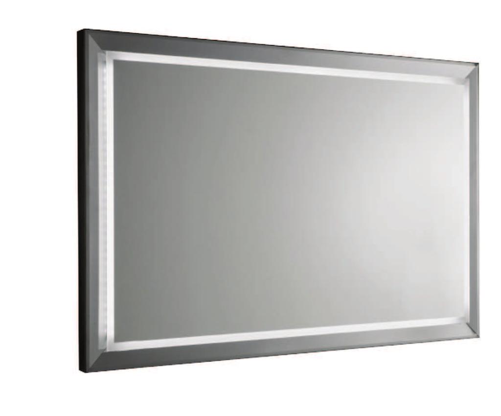 1208 STEEL Mirror with steel frame and inner mirror with perimeter