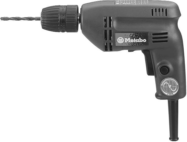 8 lbs. BE250R+L 3/8" Drill 00255 Supercompact workbench drill Torque 27 inch lbs. steel: 1/4" softwood: 1/2" No-load speed (rpm): 0-3,000 Amps: 2.