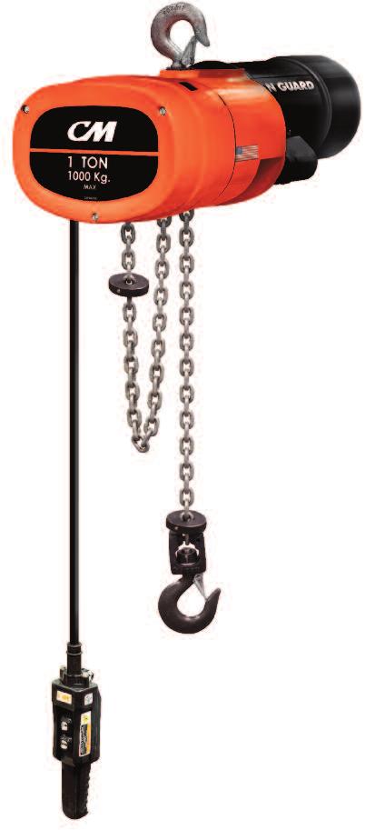 Man Guard electric chain hoist INTRODUCING THE CM MAN GUARD WITH CAPACITIES OF UP TO 3 TONS.