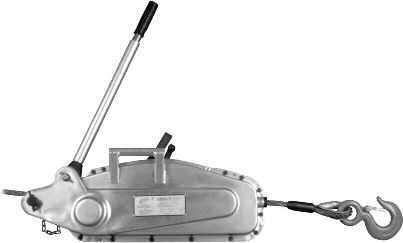 GT-1300-32 1 Ton POSITIVE LOAD CONTROL - The greater the force of the pull, the greater the clamping force of the jaws. Unique jaw design prevents damage to the wire rope.