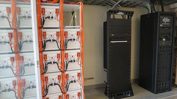 NCE The 75 kva AMPS80 UPS with 416kWh of Corvus Energy Storage (64 batteries) at the