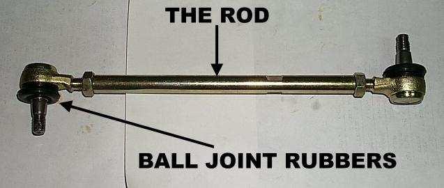 Remove the four self-lock nuts from the tie-rod ball joints and take off the two tie-rods.
