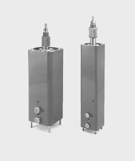 Robust and reliable for long, maintenance free life High positioning speeds Fixed Range Positioner Cylinders Double Acting 2 1 /2", 4" bore Vibration resistant Square, clean line design makes them