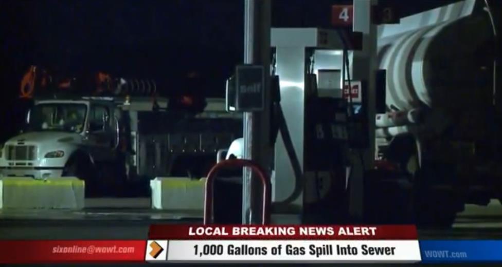Overfill: Bennington, NE 7/30/2015 An estimated 1,000 gallons of gasoline spilled at a Bennington gas station.