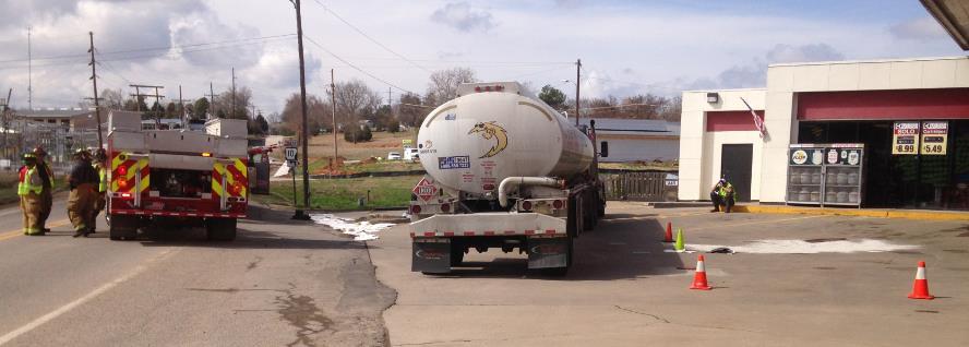 Overfills Greenwood, AR March 2015 The overflow valve popped off of the tanker refilling gas