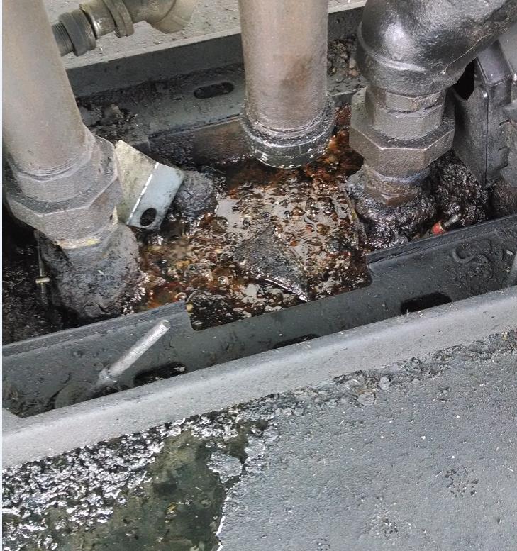 Leaks Under Dispenser Seeps and Water Found