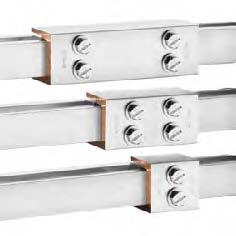 3 9 CRITO longitudinal busbar connectors for flat conductors and section busbars Busbar connecting terminal, for same- busbar For busbar Length System spacing For use up to max.