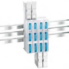 3 29 QUADRON 60Classic in-line fuse disconnectors, 00 for snapping onto the busbar system NH in-line fuse disconnector, 00, 3-pole switchable, connection at top / bottom Type Rated current Size Width