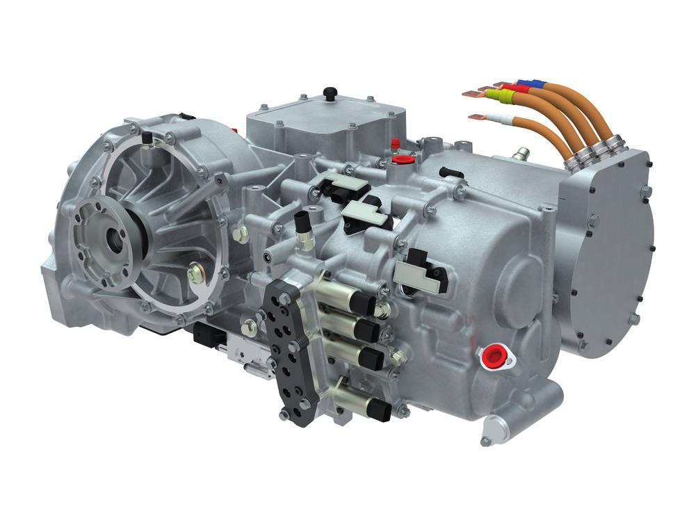 200 Nm, 14000 rpm 6-speed hybrid AMT with a fully integrated two speed epicyclic hybrid module and a gearchange actuation system which integrates each shift valve into its corresponding shift