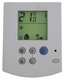 The ventilation unit is delivered with the combined controller. Controller with LCD display Waterside connection (H1C3) The control panel has various soft-touch keys and a clear LCD display.