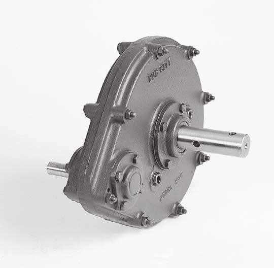 odel 240 - Single Reduction eatures n Rugged cast iron housing designed for rigid gear and bearing support. n Alloy shafting for greater strength. n Tapered roller bearings for endurance and strength.