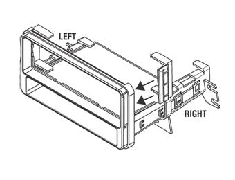 99-8206 1. Snap the appropriately marked mounting brackets for your application onto the sides of the radio housing.
