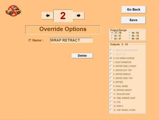 CHAPTER 6 : Override Options Overrides, when selected by the operator, will activate the Retract output type and/or suppress the activation of other output types.