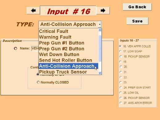 CHAPTER 2 : Car Wash Inputs Auto Data requires all inputs to be sourcing inputs. For the photo eye, input is expected to be ON always, except when photo eye beam is broken.