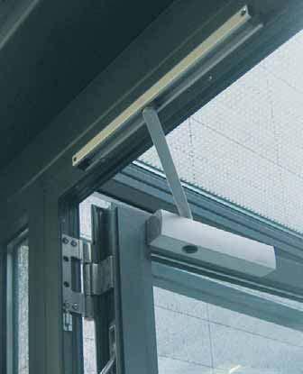 Specification text GEZE Overhead door closer TS 5000 L to be mounted to smoke and fire doors, in accordance with EN 1154 A, size 2-6, with guide rail BG, closing force adjustable at front, closing