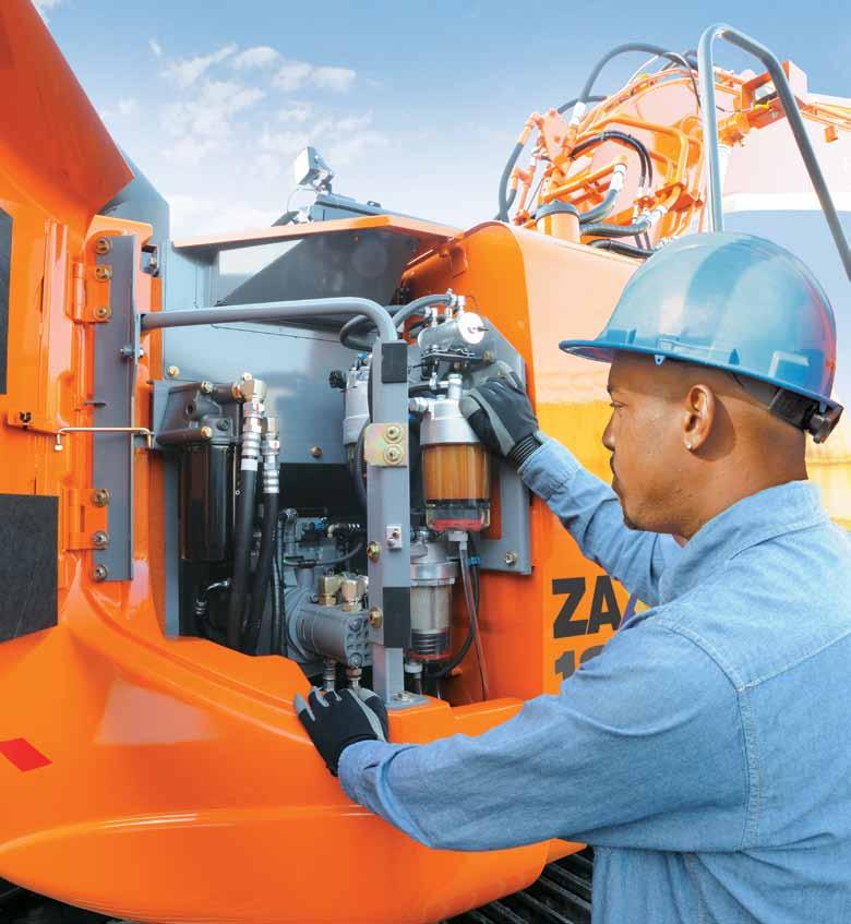 ZX135US-5 MAINTENANCE To ensure the optimum performance of your new Hitachi ZAXIS excavator, it s now easier than ever to carry out routine maintenance, cleaning and service checks.