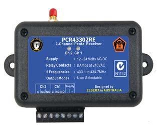 316uV (-117dBm) Relay outputs rated at 10 Amps / 240 Volts AC One of the most secure remote control systems on the market Competitive pricing Designed and tested in Australia Wiegand Output, PCR433WG