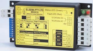 This relay is connected to the motor controller card to automatically open the gate or door. Elsema sells high and medium sensitivity detectors with 1 or 2 channel relay outputs.
