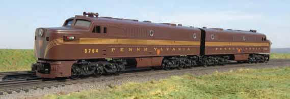 AMERICAN LOCOMOTIVE COMPANY PA-1 AA SCALE DIESEL SETS NAVIGATES O-31 CURVES AA LENGTH 34" HEIGHT 4" 6 wheel power trucks with traction tires powered by dual motors flywheel coasting action all metal