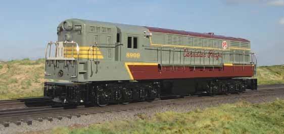 FAIRBANKS-MORSE TRAINMASTER SCALE DIESELS NAVIGATES O-31 CURVES LENGTH 17" HEIGHT 4" 6 wheel trucks with traction tires powered by dual