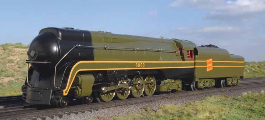 4-8-4 J-CLASS SEMI SCALE STEAMERS NAVIGATES O-31 CURVES LENGTH 22" HEIGHT 4" LOCOMOTIVE powerful maintenance-free motor flywheel coasting action die-cast locomotive body, chassis and trucks