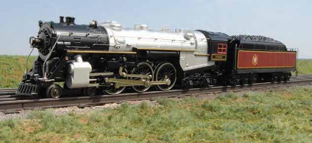 4-6-4 HUDSON SCALE STEAMERS NAVIGATES O-42 CURVES LENGTH 24" HEIGHT 4" 6 drive wheels with 2 traction tires powered by single powerful motor flywheel coasting action electronic 6-amp reverse board