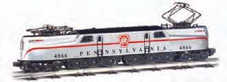 plastic shell die-cast trucks, truck sides, and pilots dual headlights twin operating pantographs add-on stamped metal ladders add-on grabrails and window bars The pride of Pennsylvania s Electric