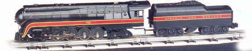 Locomotive & Tender Features: locomotive and tender measure 22" die-cast locomotive body, chassis, and trucks powerful maintenance-free motor with flywheel coasting action 4-8-4 wheel