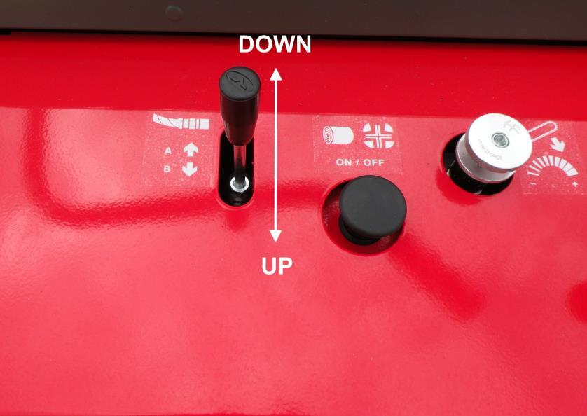 7 3. Lower the hoist to the bottom position by pushing the control lever in Figure