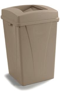 WASTE CONTAINERS WASTE MANAGEMENT & MATERIAL HANDLING Centurian Self-venting design for easier bag removal Durable plastic construction for high traffic areas in indoor and outdoor settings Multiple
