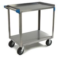are constructed of heavy gauge stainless steel for superior strength and durability Continuous weld construction provides added durability as compared to other, spot welded utility carts Non-marking