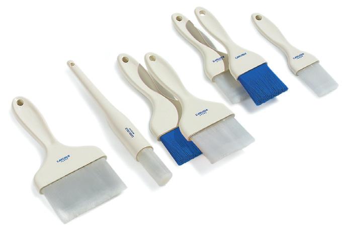 COMMERCIAL FOODSERVICE OPERATIONS BRUSHES & ACCESSORIES Galaxy Pastry Brushes Bristles are epoxy-set to prevent bacteria harboring air pockets One piece plastic handles are easy to clean Select