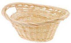 99 Ea L25 95001 14" Oval Brown Stain Willow Basket