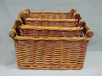 99 ea G03 10945 8" Dbl Oval Bleached Willow Basket