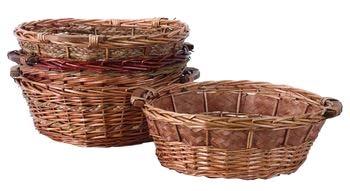 Baskets 2013 Trays Pg 8 Round White Wash Dish Garden Basket With Sewn Liner