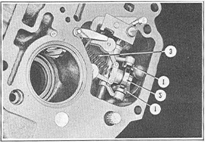 install attaching screw. FIGURE 34 4. Remove the governor shaft (2) from the governor assembly. 5. Disengage the governor end bracket (1),Figure 35, from the valve fork (2). 18.