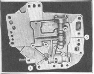 Carefully lift off the converter valve body from the valve block base plate (4), Figure 64, and remove the converter ball check (2) and rear pump ball