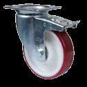 WHEELS AND CASTERS FOR SERIES HEAVY DUTY CASTER WITH SCREW-ON PLATE Ø 160 With brake Article no.