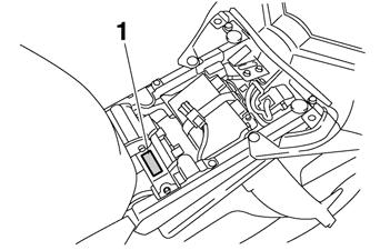 CONSUMER INFORMATION Model label EAU26470 1. Model label The model label is affixed to the frame under the rider seat. (See page 3-13.