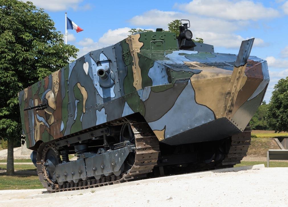 Axel Recke, July 2017 Schneider CA1 metal reproduction Assault tanks memorial, Berry au Bac