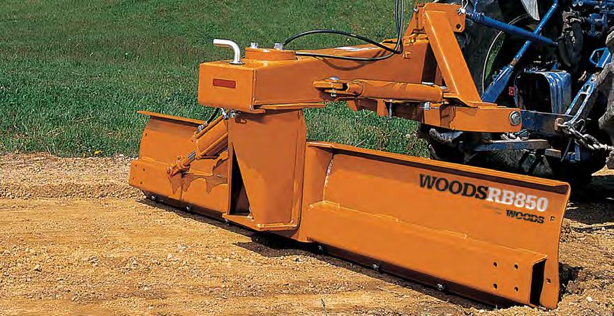 RB850 REAR BLADES LANDSCAPE Equipment Tractor HP range: 30-75 hp Tractor HP range: 50-150 hp Models HBL72-2 71- inch HBL96-2 95- inch Three - point hitch: Cat 1 and 2 HBL84-2 83- inch Five forward
