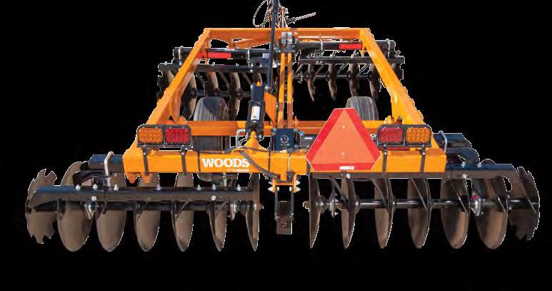 match your soil type and tilling job Heavy down force makes each blade dig deeper, work harder in one pass shown with optional furrow fillers and mud scrapers DISC HARROWS Model DHH108T DHH126T