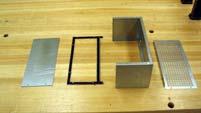 following pieces as shown below. From left to right: 1. top duct closing plate, 2.