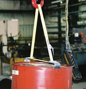 Tilt suspended drums to pour from open top or spigot.