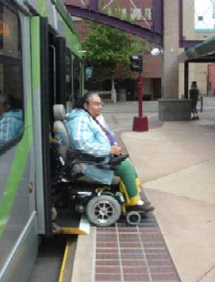 30 Case Studies of North American BRT Implementation Figure 15 Wheelchair Customer Using Ramp to Board EmX This may be a benefit of a system with major infrastructure investments, as early research