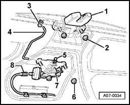Page 9 of 11 57-47 Rear lid lock actuator, removing and installing Removing - Separate harness